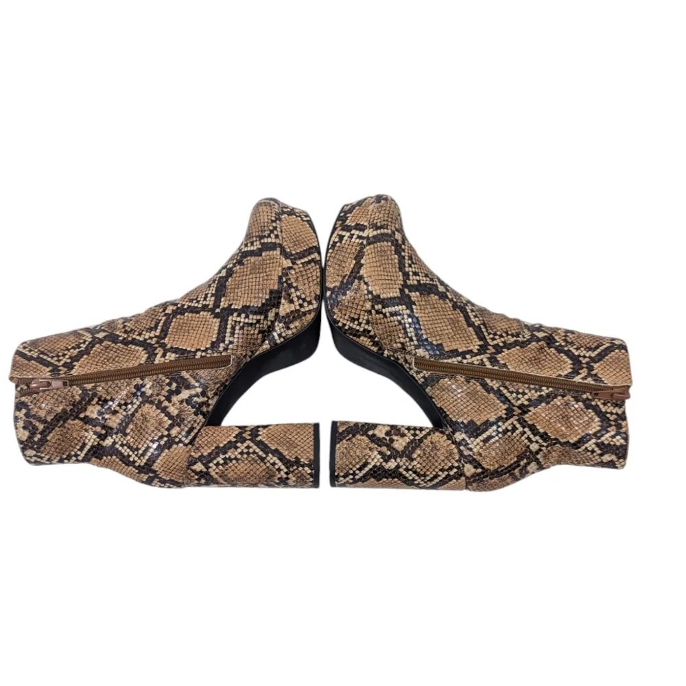 Steve Madden Grate Platform Ankle Boots Booties Womens 8.5 Python Snakeskin